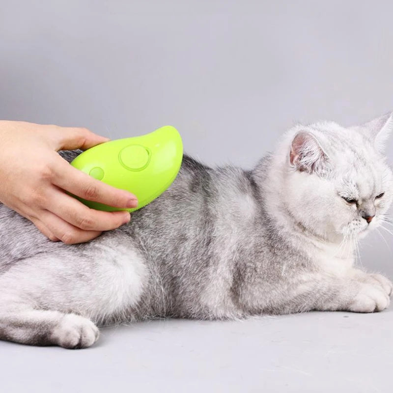 Escova Elétrica com Vapor e Spray d'Água para Gatos